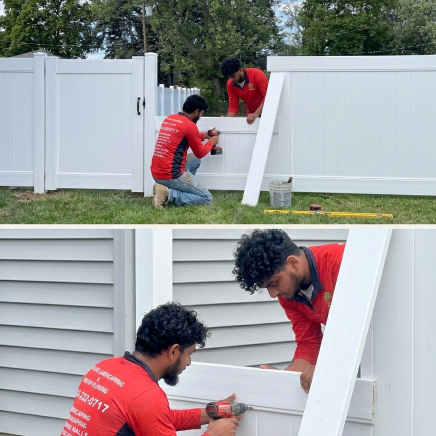 Vinyl and wood fence installation in Buffalo NY