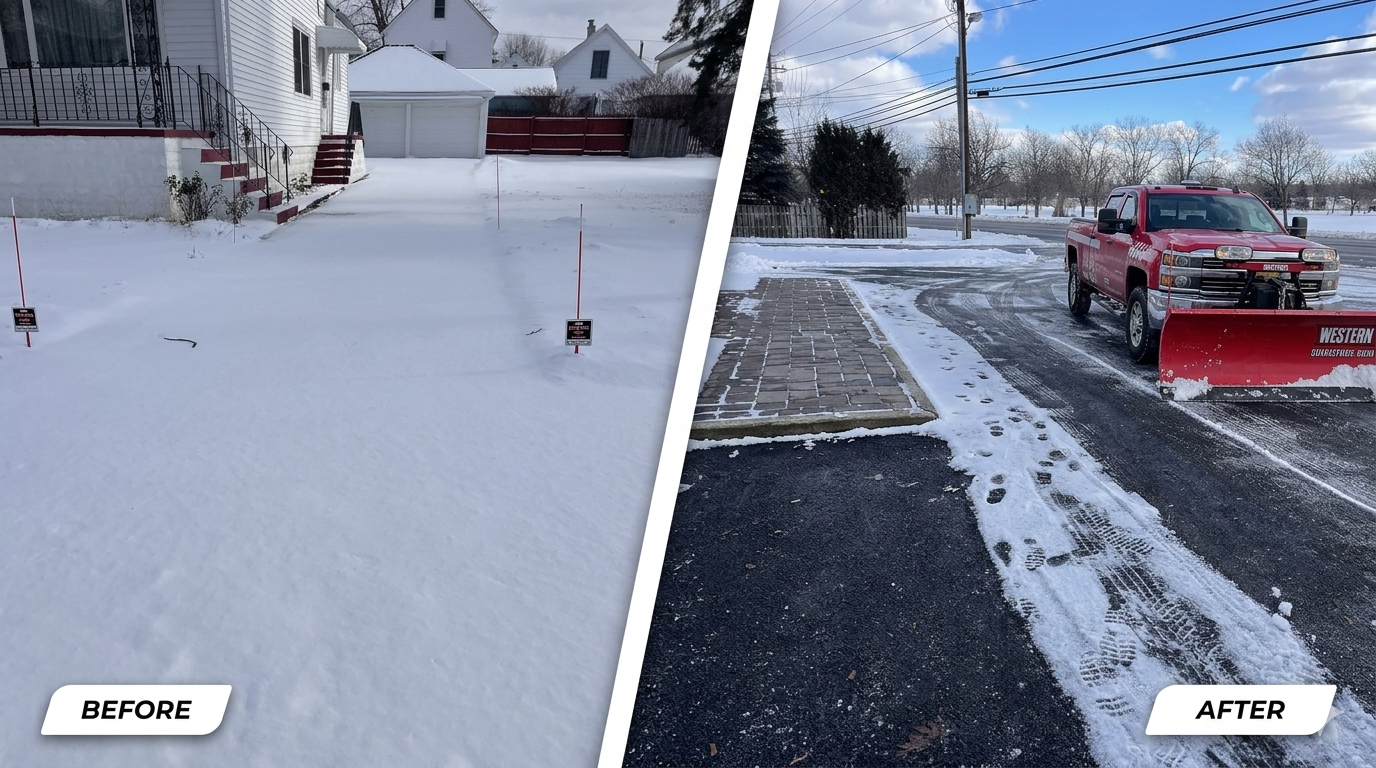 Snow Driveway Before & After